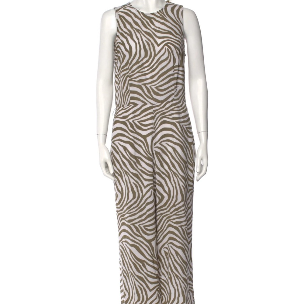 Michael Kors Olive and White Zebra Print Top